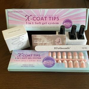 BTARTBOXNAILS French Tip Soft Square Gel Nails